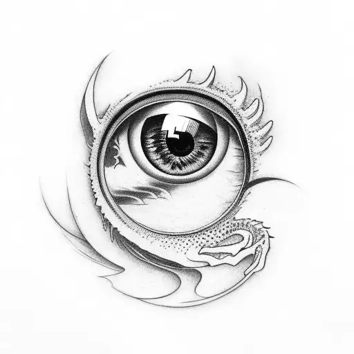 Eye Realist With Dragon Neotraditional