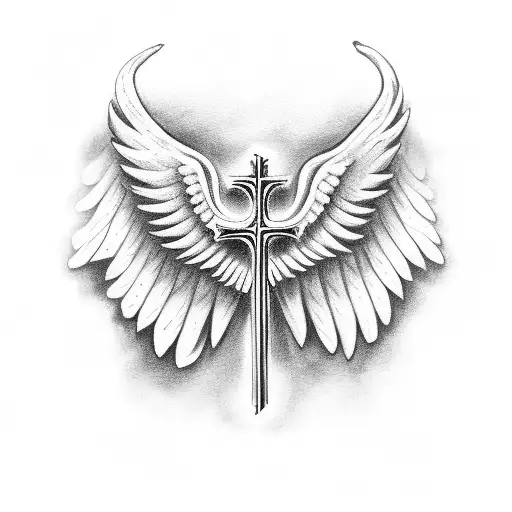 Wings With Cross And Bible Verse