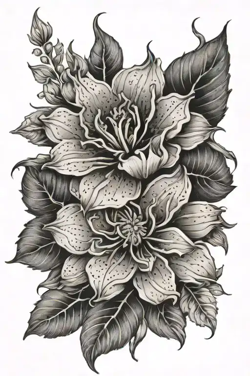 Floral Cover Up Of Old Tattoo Design