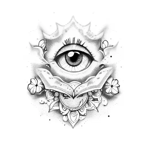 Paw With Flower And Evil Eye