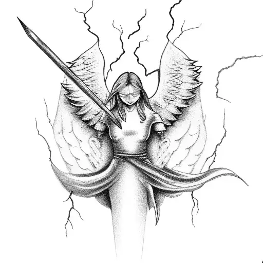 Angel With Lightning Bolts