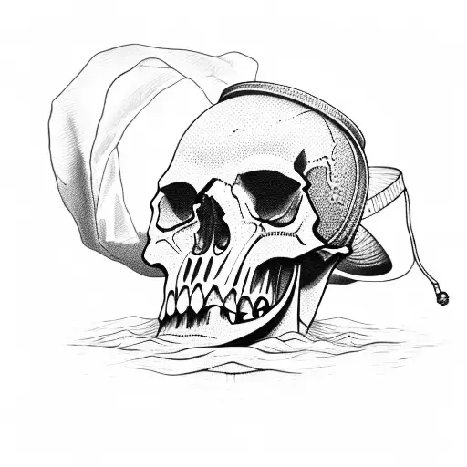 Skull With Bucket Hat