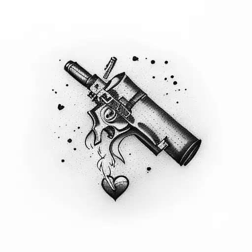 A Gangster Holding A Smoking Gun With A Loyal Heart