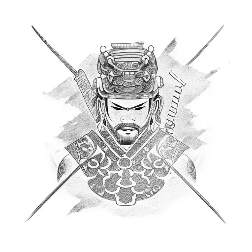 Samurai Arm With Puerto Rican Designs On It