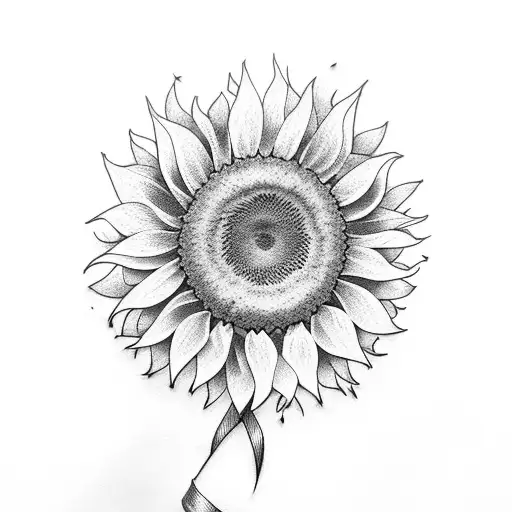 Sunflower Cancer Ribbon