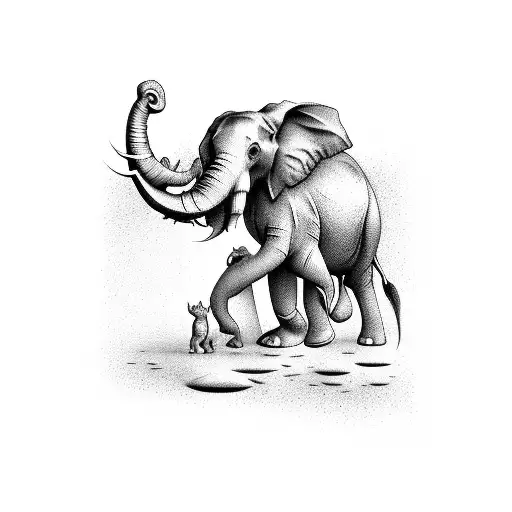 Elefant And Baby Elefant In Savana