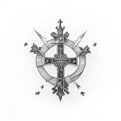 St James Cross With He's Done Miracles On Me In A Circle Around It