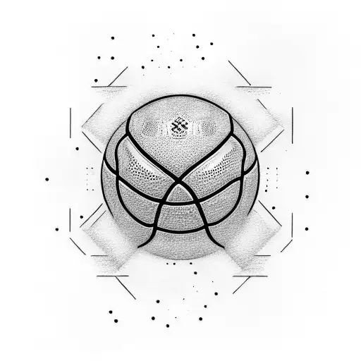 An Abstract Representation Of A Three-point Shot In Basketball