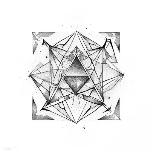 Abstract Geometric Triangle Nebula With Compliance Symbols Hidden Within