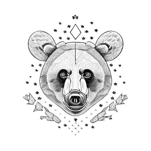 Bear With Ar15 And American Flag Background