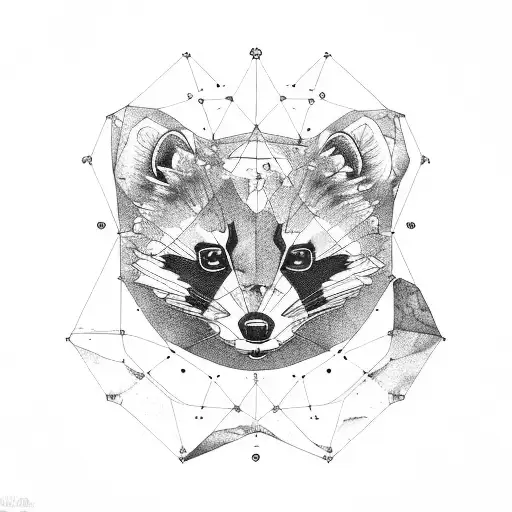 A Celestial Map With Gemini Constellation And Hidden Raccoon Elements