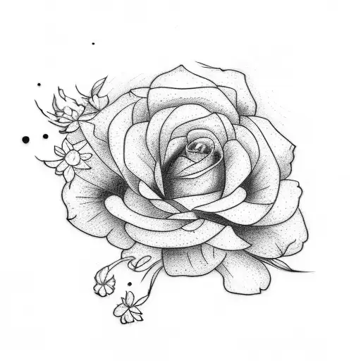 A Tattoo With Several Flowers With A Delicate And Fine Line
