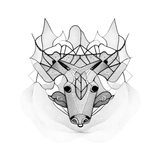 A Dotwork Design Featuring A Dancer With Animal Masks Representing Different Musical Genres