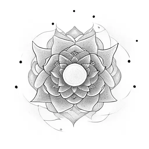 Lotus Flower Combining Yin And Yang