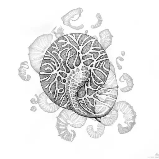 Tropical Leaves Greek Bust Jelly Fish