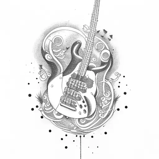 Bass Guitar With Blood