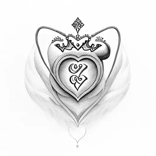 The Name Molly Written In A Beautiful Type Of Script Inside Of A Heart With A Crown On Top