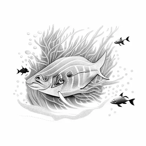 An Underwater Scene With Exotic African Marine Life And A Subtle Tribute To Your Baby Kabir