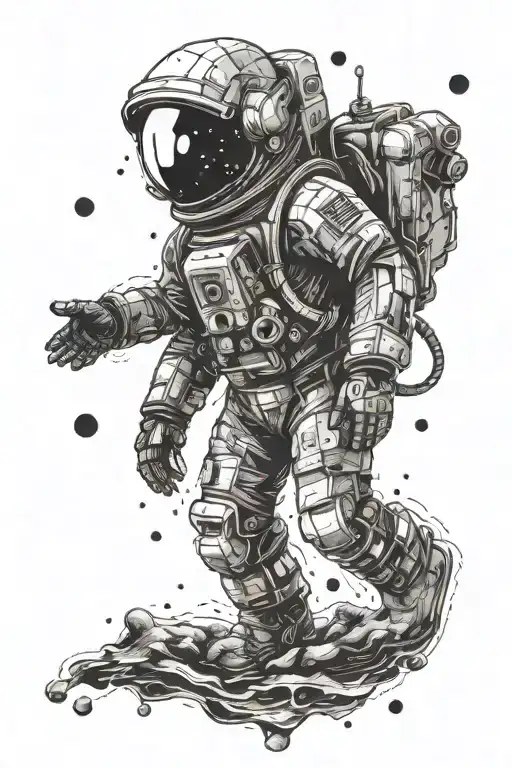 An Astronaut Exploring A Surreal Alternative Art Universe Filled With Abstract Shapes And Patterns