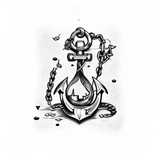 Hourglass With An Anchor Chained Around It