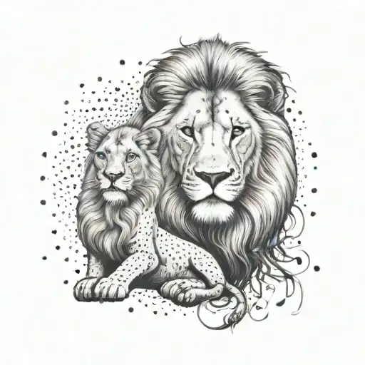 Family Lion Tattoo Design