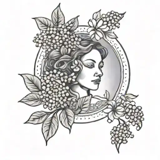 Lilac In A Circle With Clare Cobb In Middle Of Circle