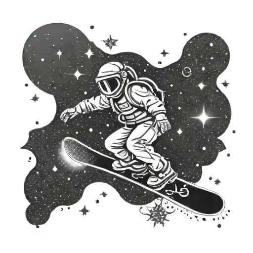 Galactic Snowboarder Riding A Comet Through Space