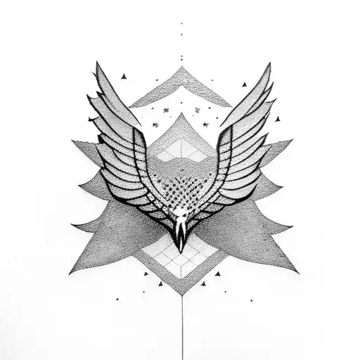 Small Eagle Flying Over Large Pinetree Forest