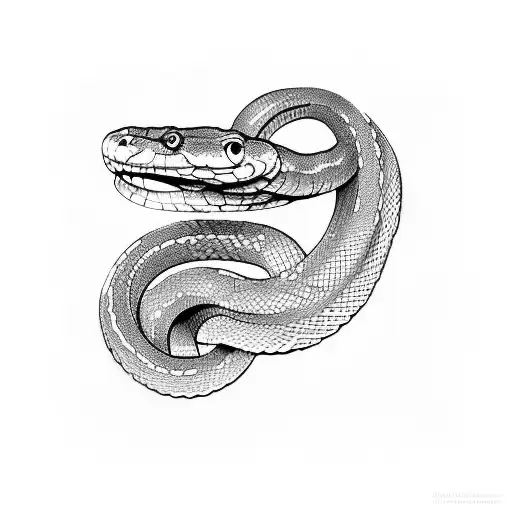 Snake Curled Around The World