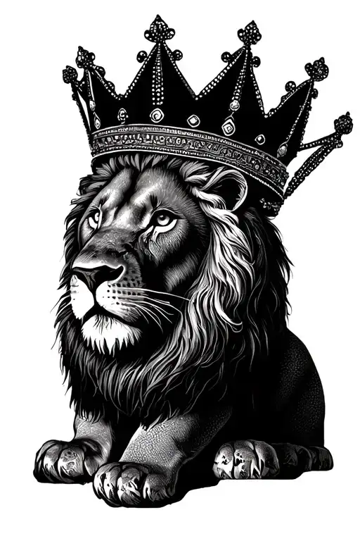 Crown On A Lion Simple With Shading