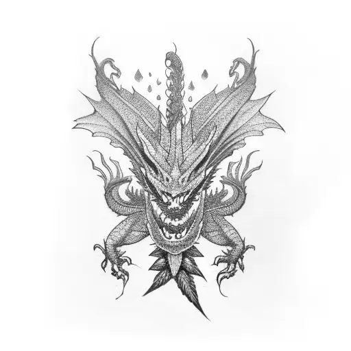 Dragon With Weed Leaves