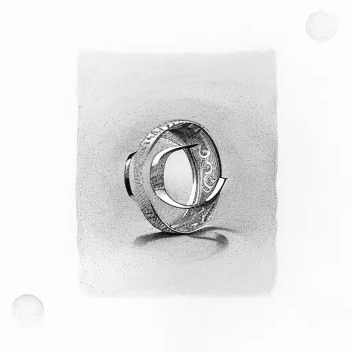 A Minimalist Design Of A Wedding Ring Forming The Letter M