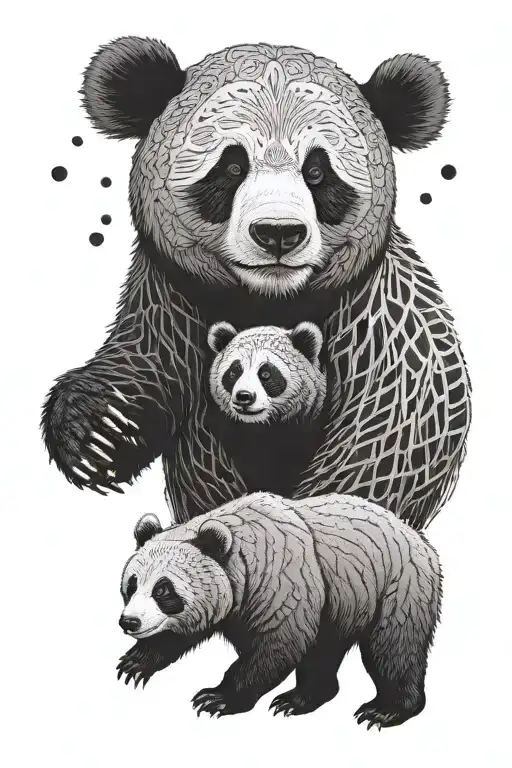 A Panda Bear And A Grizzly Bear As A Single Animal