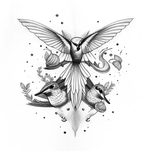 Myra With Hummingbird And Fire