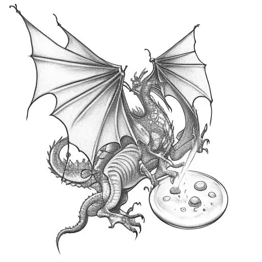 A Whiskey Bottle With A Baby Dragon Emerging From It