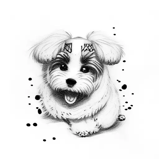 Shitzu Dog With Black Spot