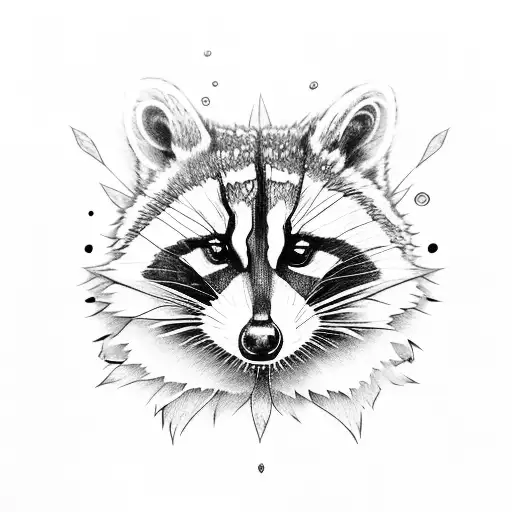 Racoon With Sunflower