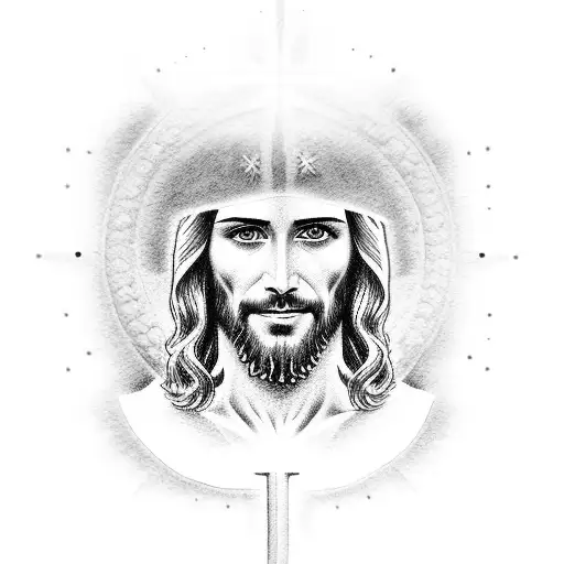 Jesus With A Blank Face On A Cross