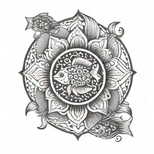 Mandala Design With A Hidden Fish
