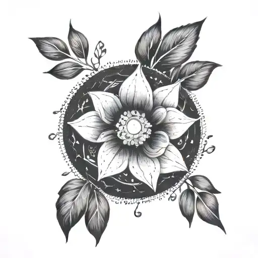 A Floral Design Incorporating Symbols Of Humanity And Psychology