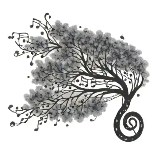 Tree Made Of Music Notes Wind