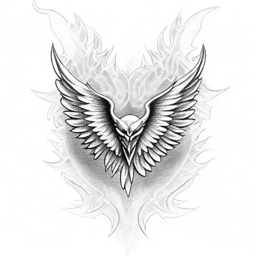 Angel And Devil Wings On A Phoenix