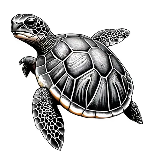 Sea Turtle With Peace Love And Prosperity