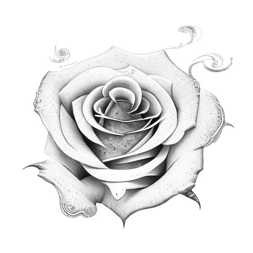 Rose With Script Writing Underneath