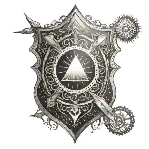 Shield With The Sun And Praying Hands On It