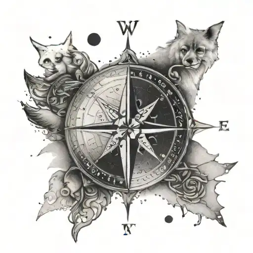 Compass In Wolf Paw