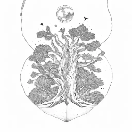 Old Tree With Deed Roots And Books