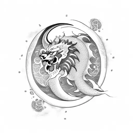 Moon Dragon Lion