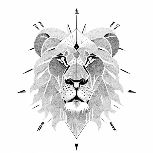 Lion Ocean Mountains Compass