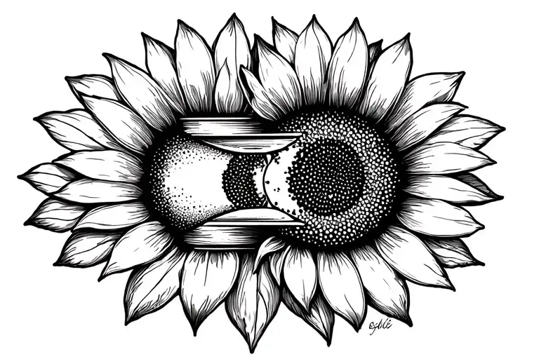 Sunflower With Empty Hourglass